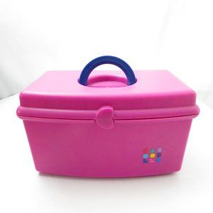 Caboodles Hot Pink Makeup Craft Organizer with Mirror
